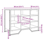 Shoe Cabinet Black 90x38x61.5 cm Engineered Wood - Bargainia.com - 