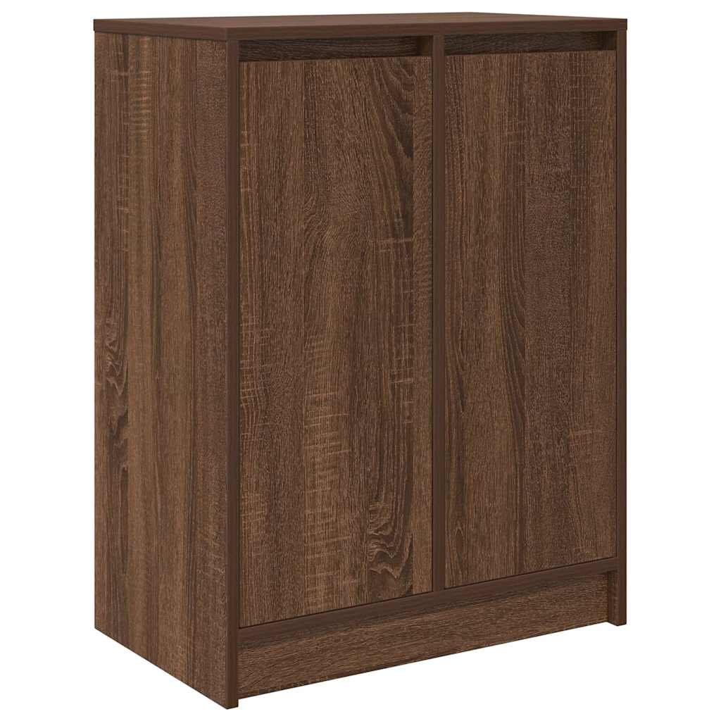 Shoe Cabinet Brown Oak 57x34x76 cm Engineered Wood - Bargainia.com - 