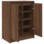 Shoe Cabinet Brown Oak 57x34x76 cm Engineered Wood - Bargainia.com - 