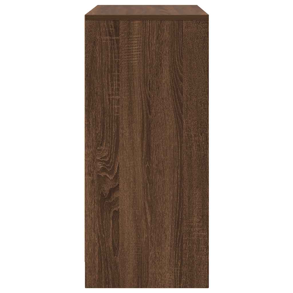 Shoe Cabinet Brown Oak 57x34x76 cm Engineered Wood - Bargainia.com - 