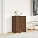 Shoe Cabinet Brown Oak 57x34x76 cm Engineered Wood - Bargainia.com - 