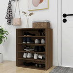 Shoe Cabinet Brown Oak 60x35x70 cm Engineered Wood - Bargainia.com - 