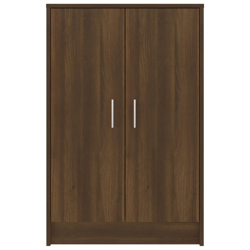 Shoe Cabinet Brown Oak 60x35x92 cm Engineered Wood - Bargainia.com - 