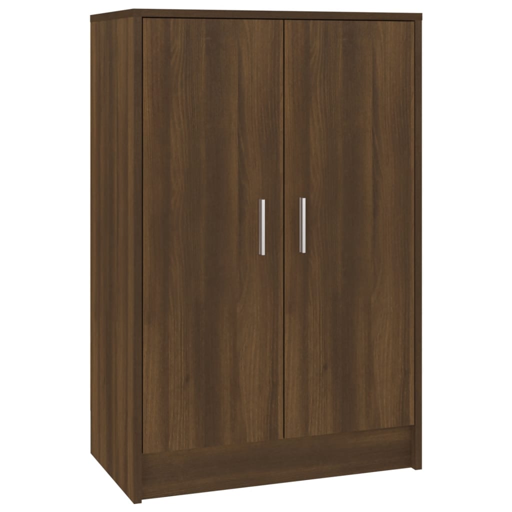 Shoe Cabinet Brown Oak 60x35x92 cm Engineered Wood - Bargainia.com - 