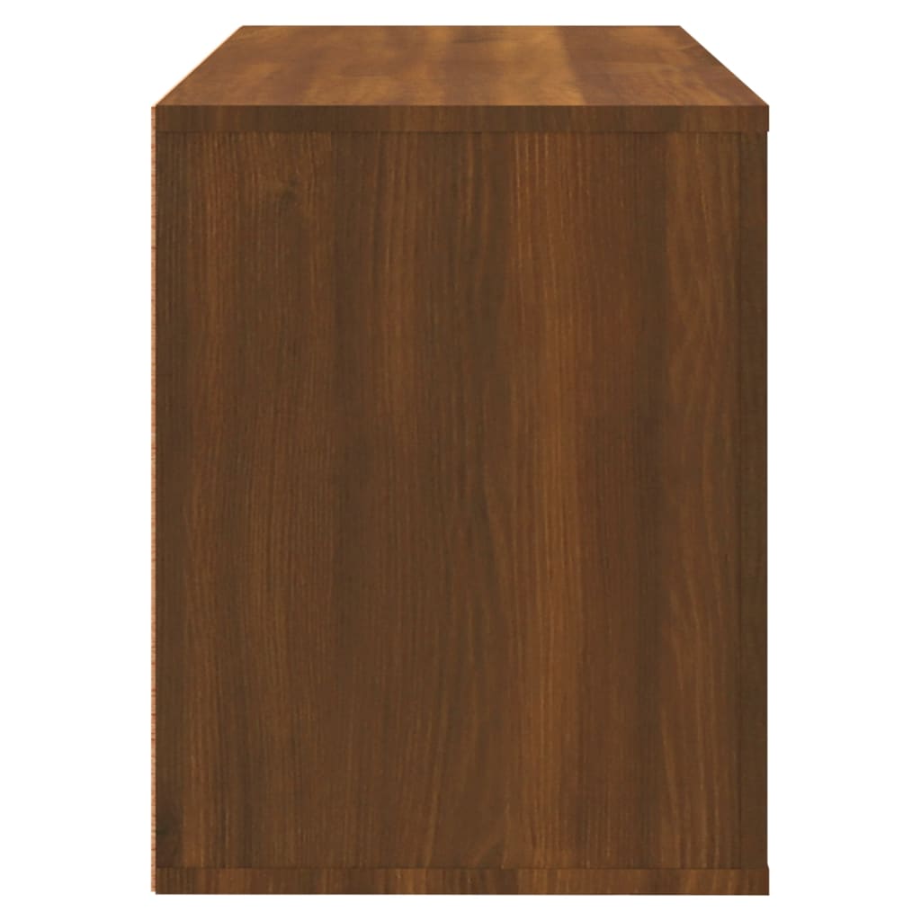 Shoe Cabinet Brown Oak 80x35x45 cm Engineered Wood - Bargainia.com - 
