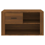 Shoe Cabinet Brown Oak 80x35x45 cm Engineered Wood - Bargainia.com - 