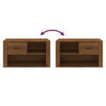 Shoe Cabinet Brown Oak 80x35x45 cm Engineered Wood - Bargainia.com - 