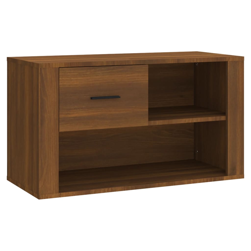 Shoe Cabinet Brown Oak 80x35x45 cm Engineered Wood - Bargainia.com - 