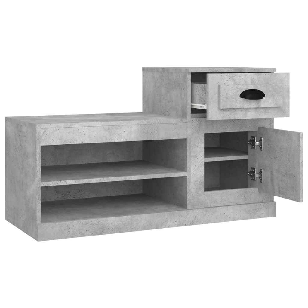 Shoe Cabinet Concrete Grey 100x42x60 cm Engineered Wood - Bargainia.com - 