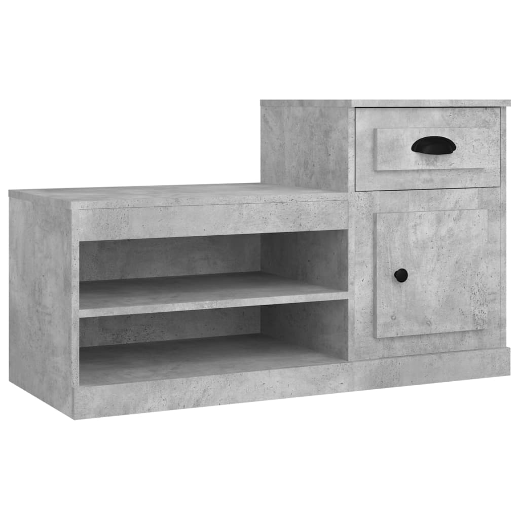 Shoe Cabinet Concrete Grey 100x42x60 cm Engineered Wood - Bargainia.com - 