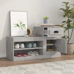 Shoe Cabinet Concrete Grey 100x42x60 cm Engineered Wood - Bargainia.com - 
