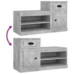 Shoe Cabinet Concrete Grey 100x42x60 cm Engineered Wood - Bargainia.com - 