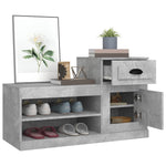 Shoe Cabinet Concrete Grey 100x42x60 cm Engineered Wood - Bargainia.com - 
