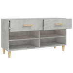 Shoe Cabinet Concrete Grey 102x35x55 cm Engineered Wood - Bargainia.com - 
