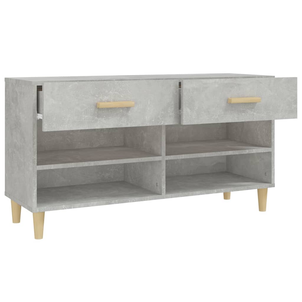 Shoe Cabinet Concrete Grey 102x35x55 cm Engineered Wood - Bargainia.com - 
