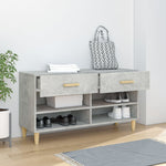 Shoe Cabinet Concrete Grey 102x35x55 cm Engineered Wood - Bargainia.com - 