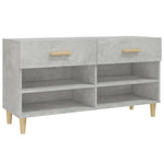 Shoe Cabinet Concrete Grey 102x35x55 cm Engineered Wood - Bargainia.com - 