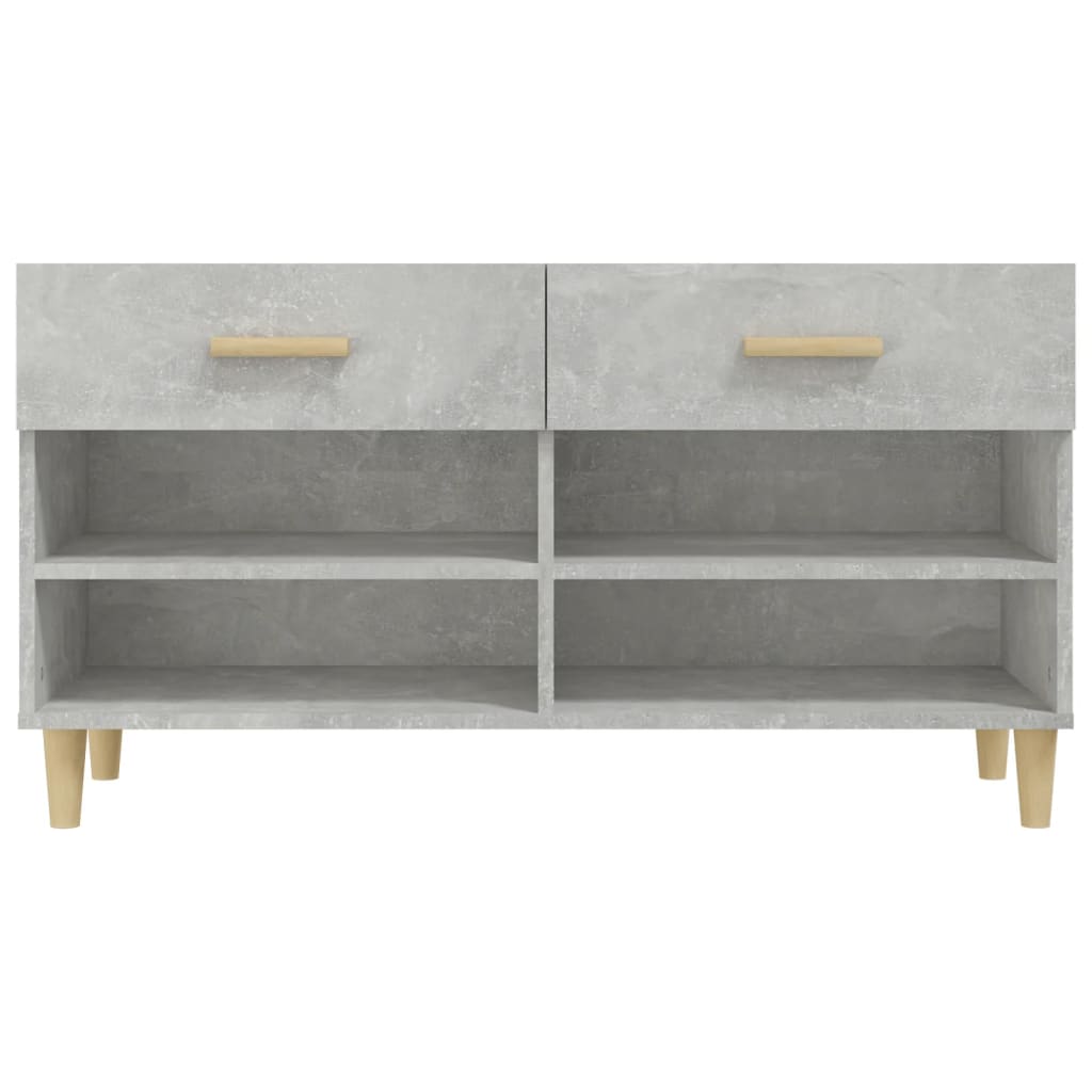Shoe Cabinet Concrete Grey 102x35x55 cm Engineered Wood - Bargainia.com - 