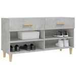 Shoe Cabinet Concrete Grey 102x35x55 cm Engineered Wood - Bargainia.com - 