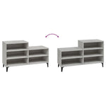 Shoe Cabinet Concrete Grey 102x36x60 cm Engineered Wood - Bargainia.com - 