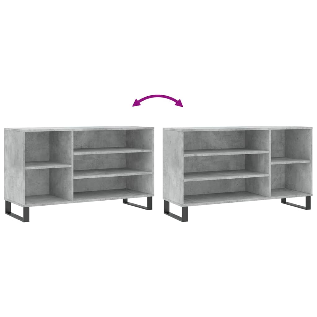 Shoe Cabinet Concrete Grey 102x36x60 cm Engineered Wood - Bargainia.com - 