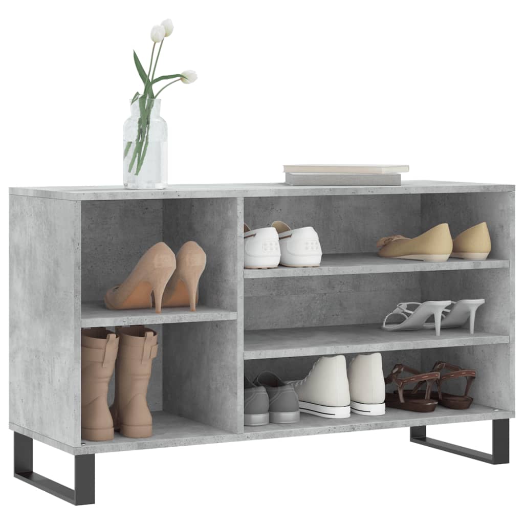 Shoe Cabinet Concrete Grey 102x36x60 cm Engineered Wood - Bargainia.com - 
