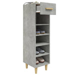 Shoe Cabinet Concrete Grey 30x35x105 cm Engineered Wood - Bargainia.com - 