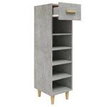 Shoe Cabinet Concrete Grey 30x35x105 cm Engineered Wood - Bargainia.com - 