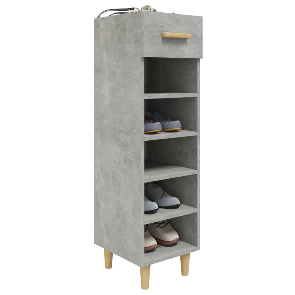 Shoe Cabinet Concrete Grey 30x35x105 cm Engineered Wood - Bargainia.com - 