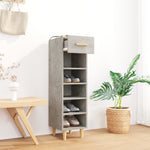 Shoe Cabinet Concrete Grey 30x35x105 cm Engineered Wood - Bargainia.com - 