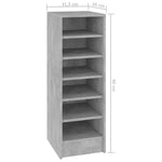 Shoe Cabinet Concrete Grey 31.5x35x90 cm Engineered Wood - Bargainia.com - 