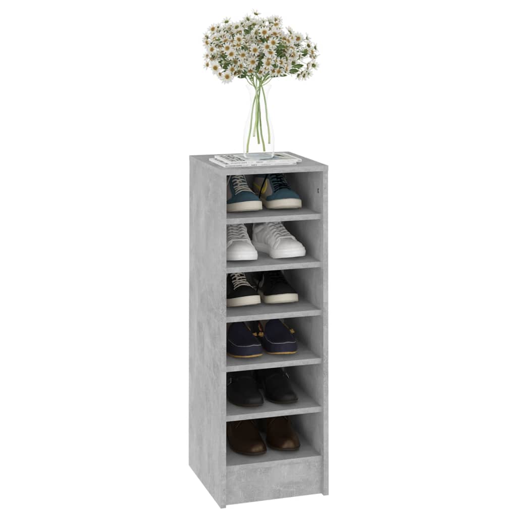 Shoe Cabinet Concrete Grey 31.5x35x90 cm Engineered Wood - Bargainia.com - 