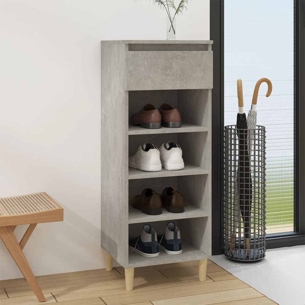 Shoe Cabinet Concrete Grey 40x36x105 cm Engineered Wood - Bargainia.com - 