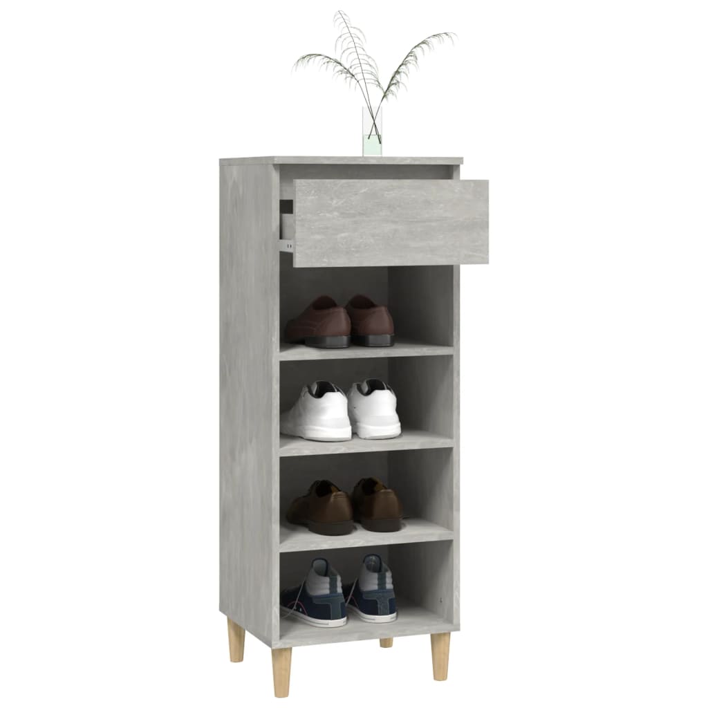 Shoe Cabinet Concrete Grey 40x36x105 cm Engineered Wood - Bargainia.com - 