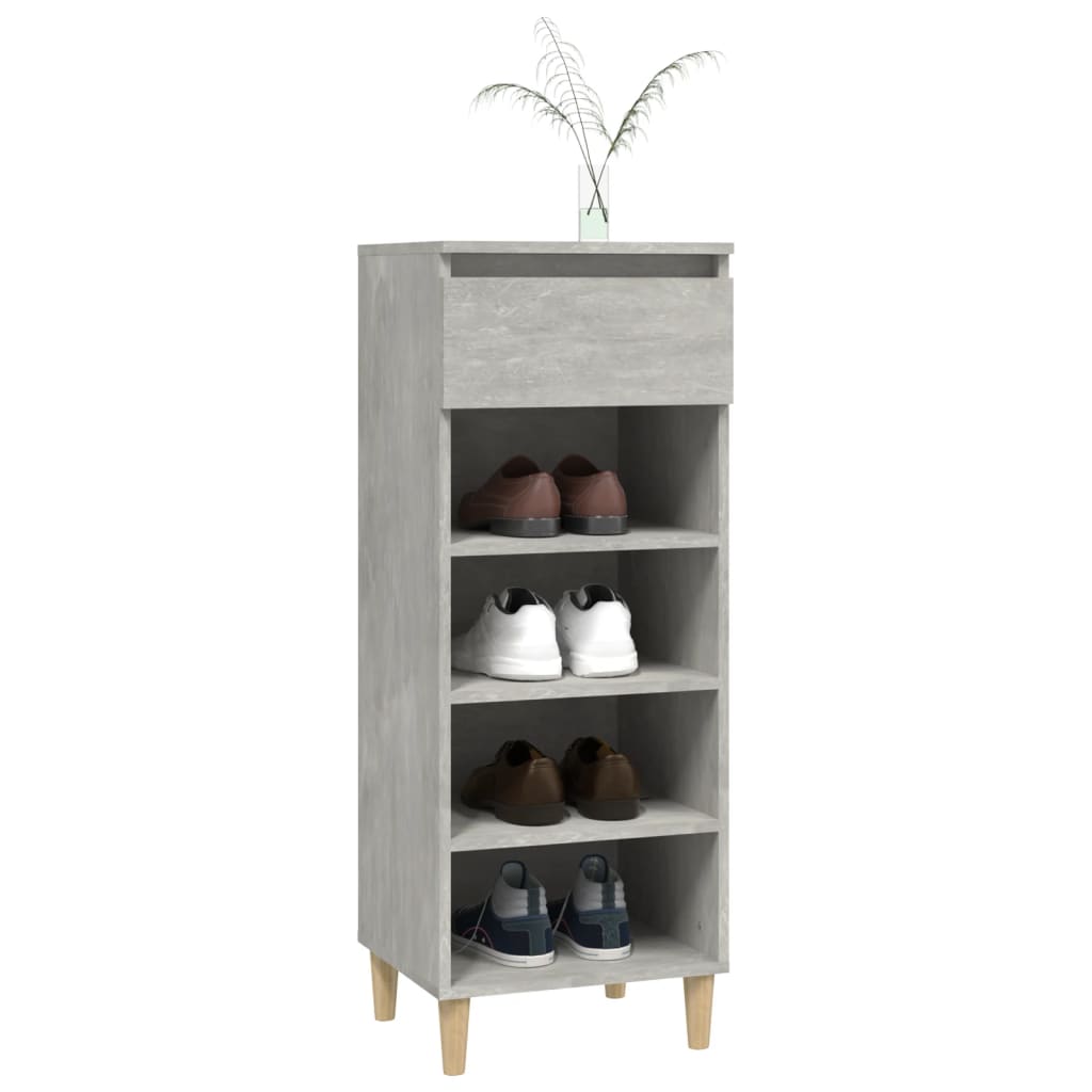 Shoe Cabinet Concrete Grey 40x36x105 cm Engineered Wood - Bargainia.com - 