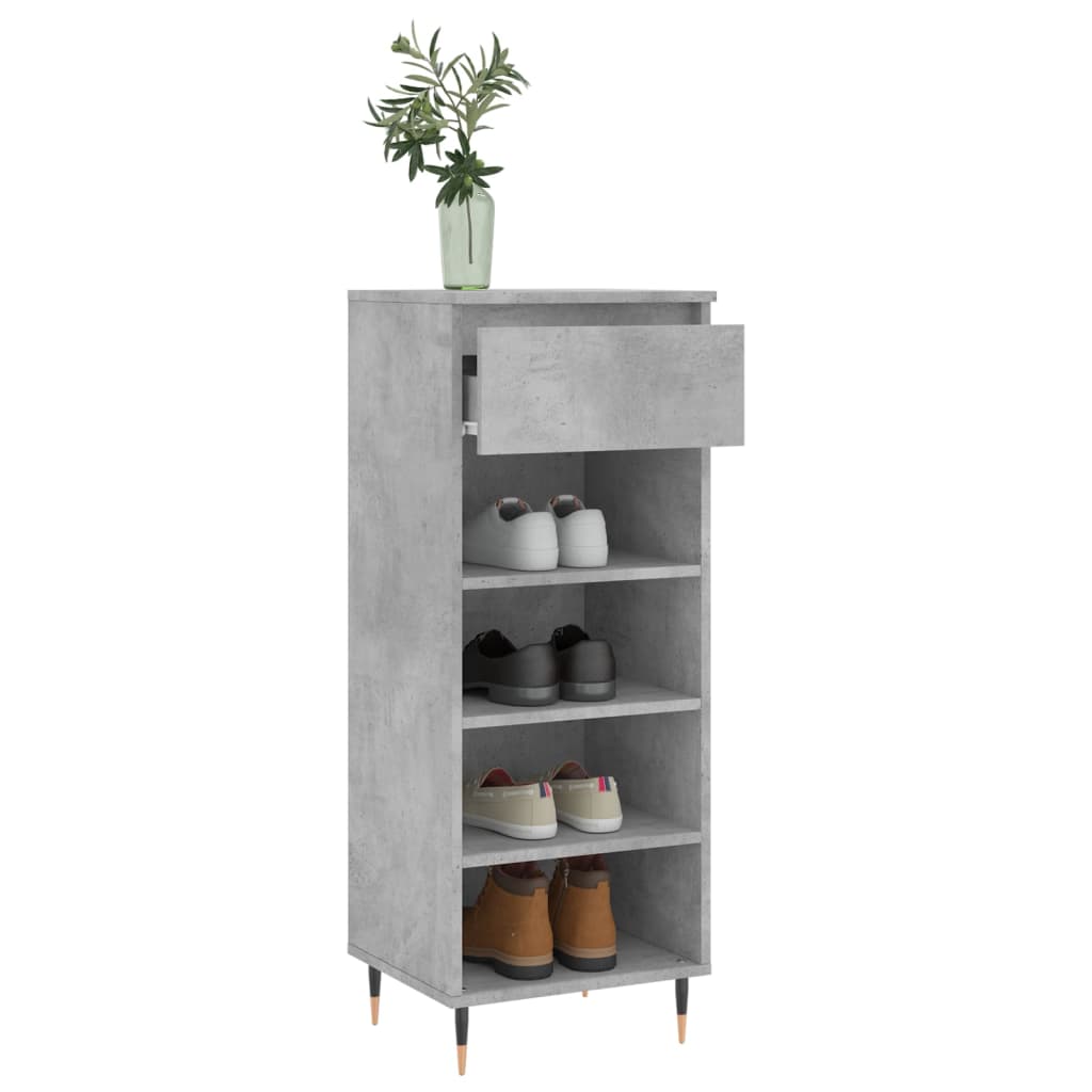 Shoe Cabinet Concrete Grey 40x36x105 cm Engineered Wood - Bargainia.com - 
