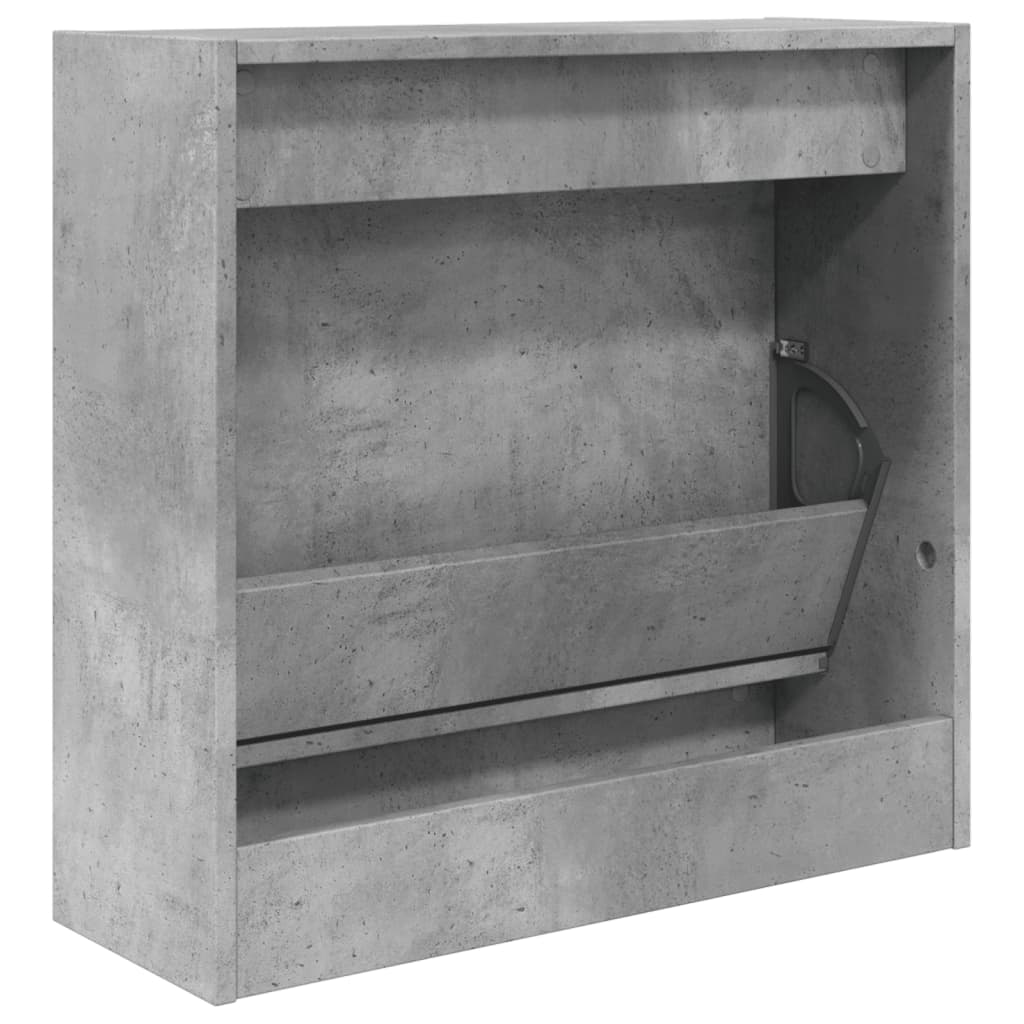 Shoe Cabinet Concrete Grey 60x21x57 cm Engineered Wood - Bargainia.com - 