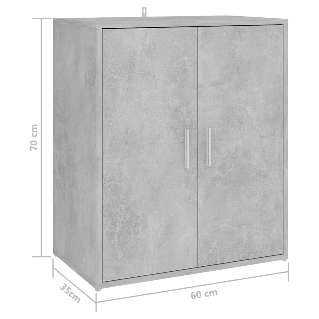 Shoe Cabinet Concrete Grey 60x35x70 cm Engineered Wood - Bargainia.com - 