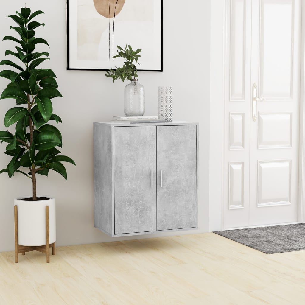 Shoe Cabinet Concrete Grey 60x35x70 cm Engineered Wood - Bargainia.com - 