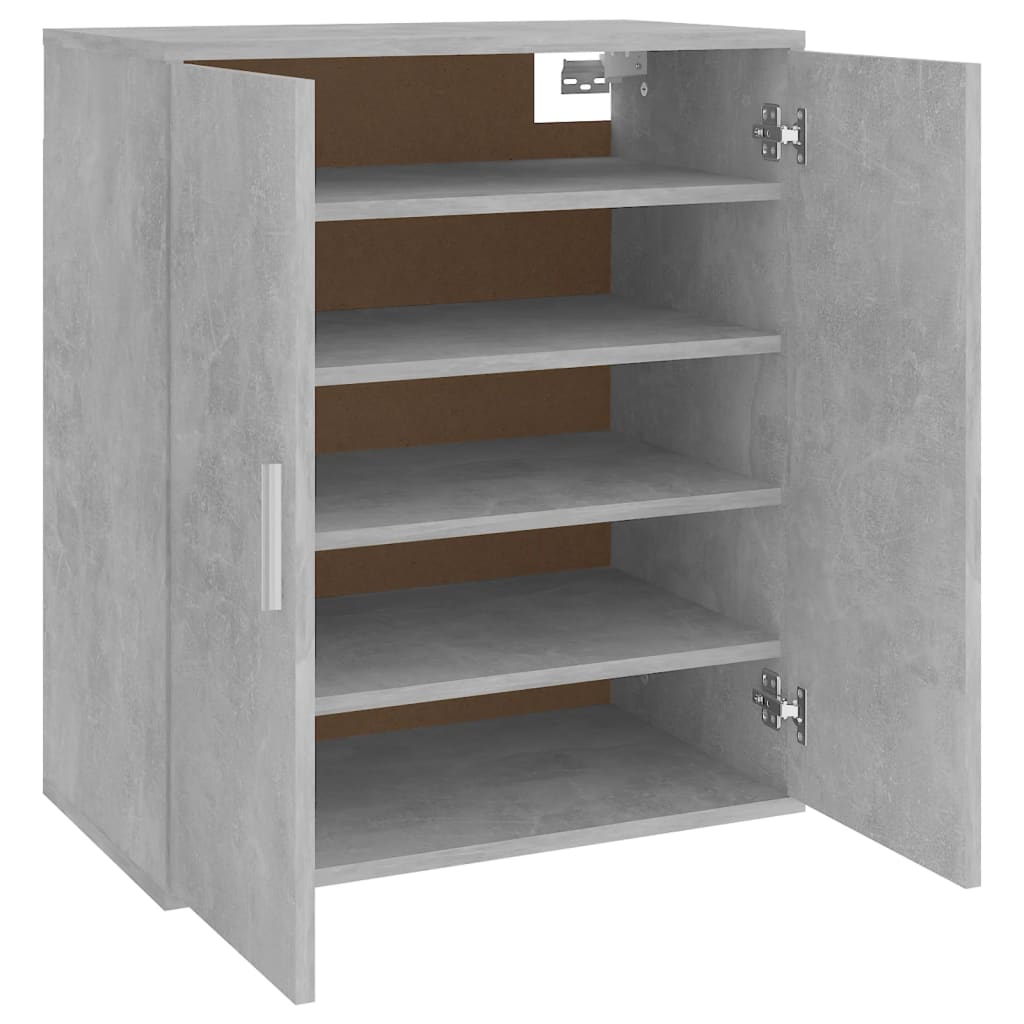 Shoe Cabinet Concrete Grey 60x35x70 cm Engineered Wood - Bargainia.com - 