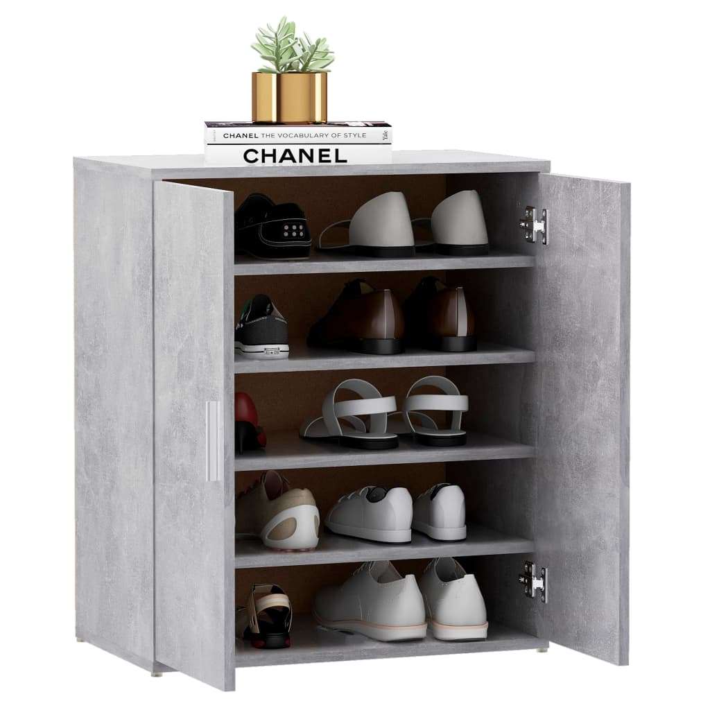 Shoe Cabinet Concrete Grey 60x35x70 cm Engineered Wood - Bargainia.com - 