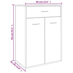 Shoe Cabinet Concrete Grey 60x35x84 cm Engineered Wood - Bargainia.com - 