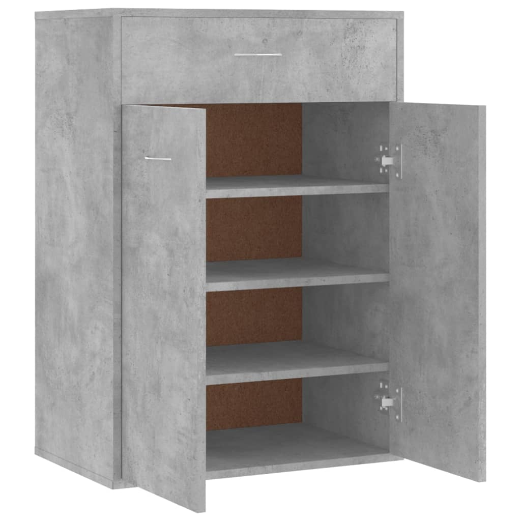 Shoe Cabinet Concrete Grey 60x35x84 cm Engineered Wood - Bargainia.com - 