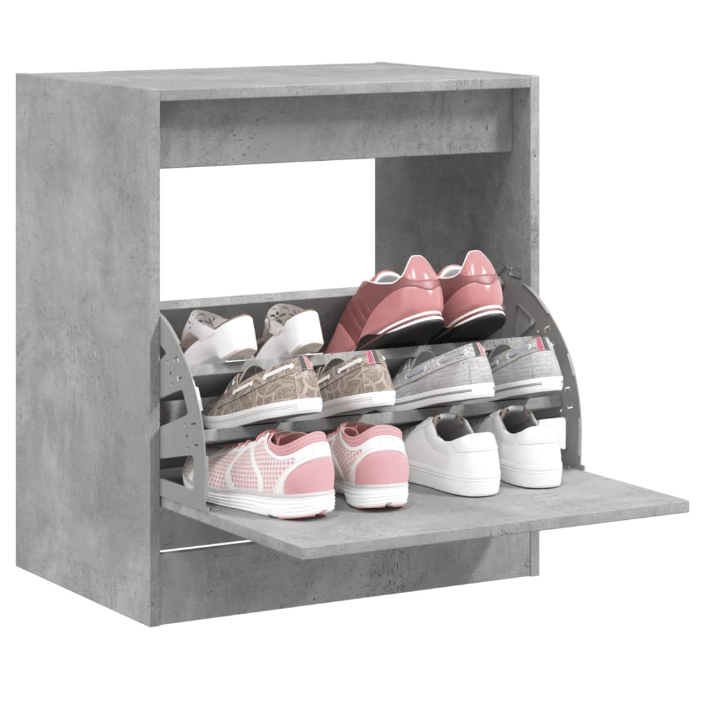 Shoe Cabinet Concrete Grey 60x42x69 cm Engineered Wood - Bargainia.com - 