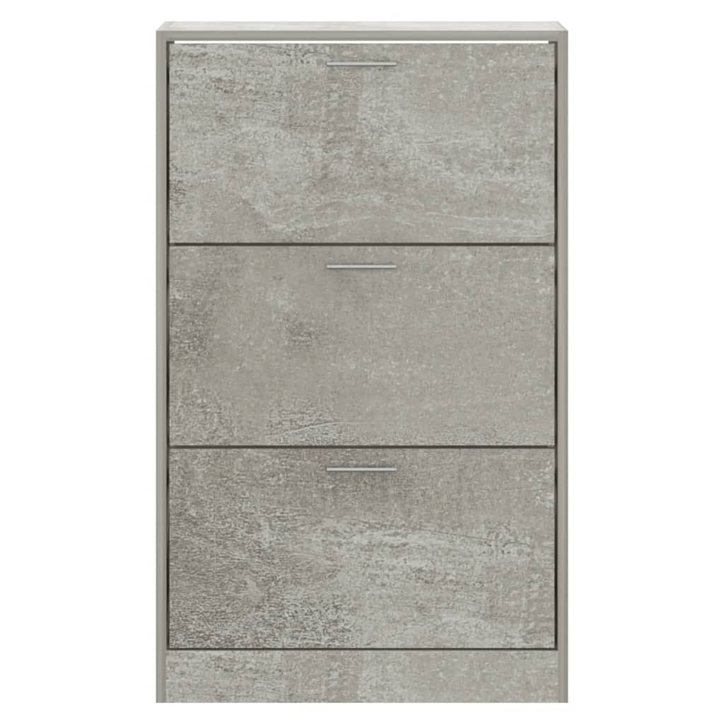 Shoe Cabinet Concrete Grey 63x24x103 cm Engineered Wood - Bargainia.com - 