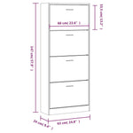 Shoe Cabinet Concrete Grey 63x24x147 cm Engineered Wood - Bargainia.com - 