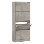 Shoe Cabinet Concrete Grey 63x24x147 cm Engineered Wood - Bargainia.com - 