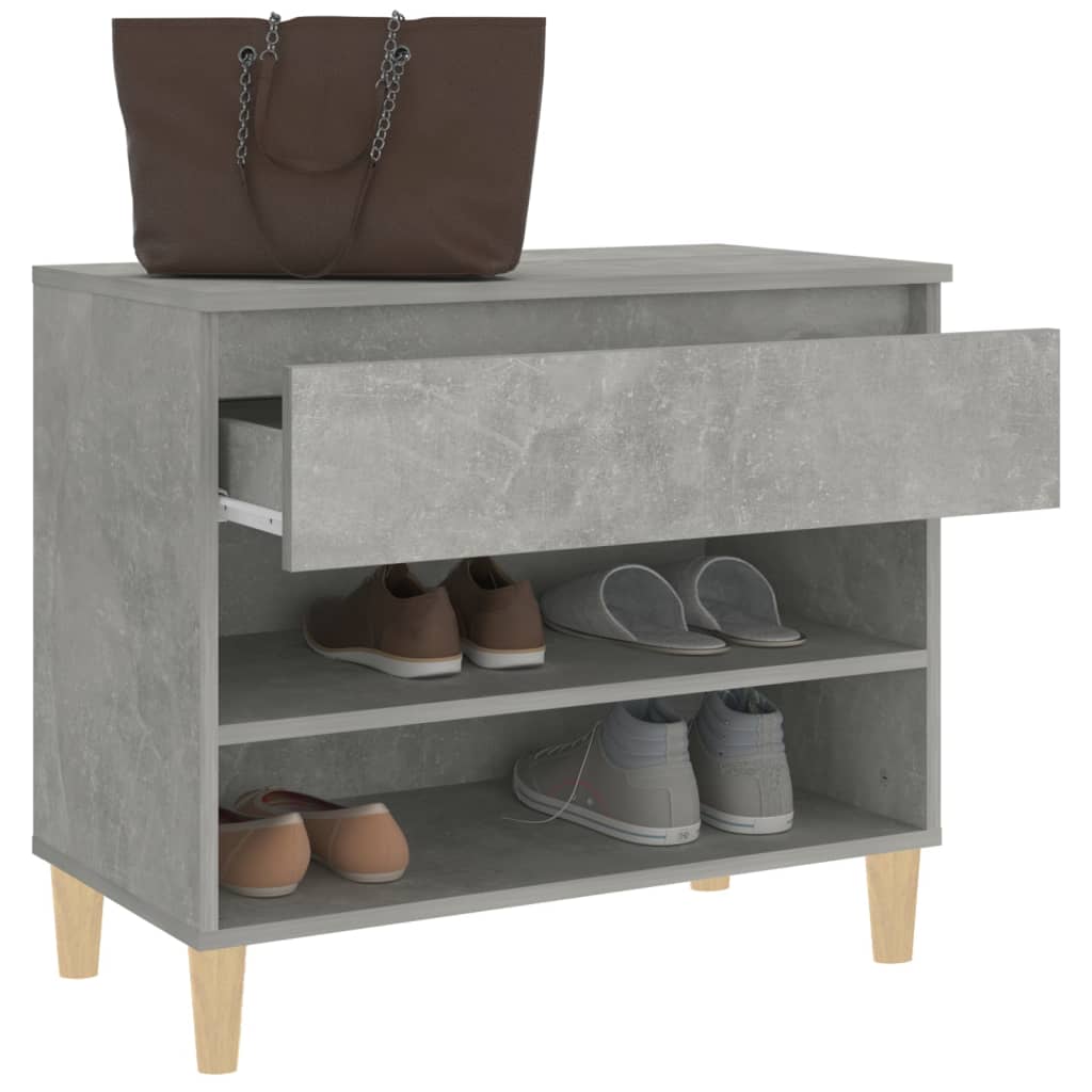 Shoe Cabinet Concrete Grey 70x36x60 cm Engineered Wood - Bargainia.com - 