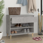 Shoe Cabinet Concrete Grey 70x36x60 cm Engineered Wood - Bargainia.com - 