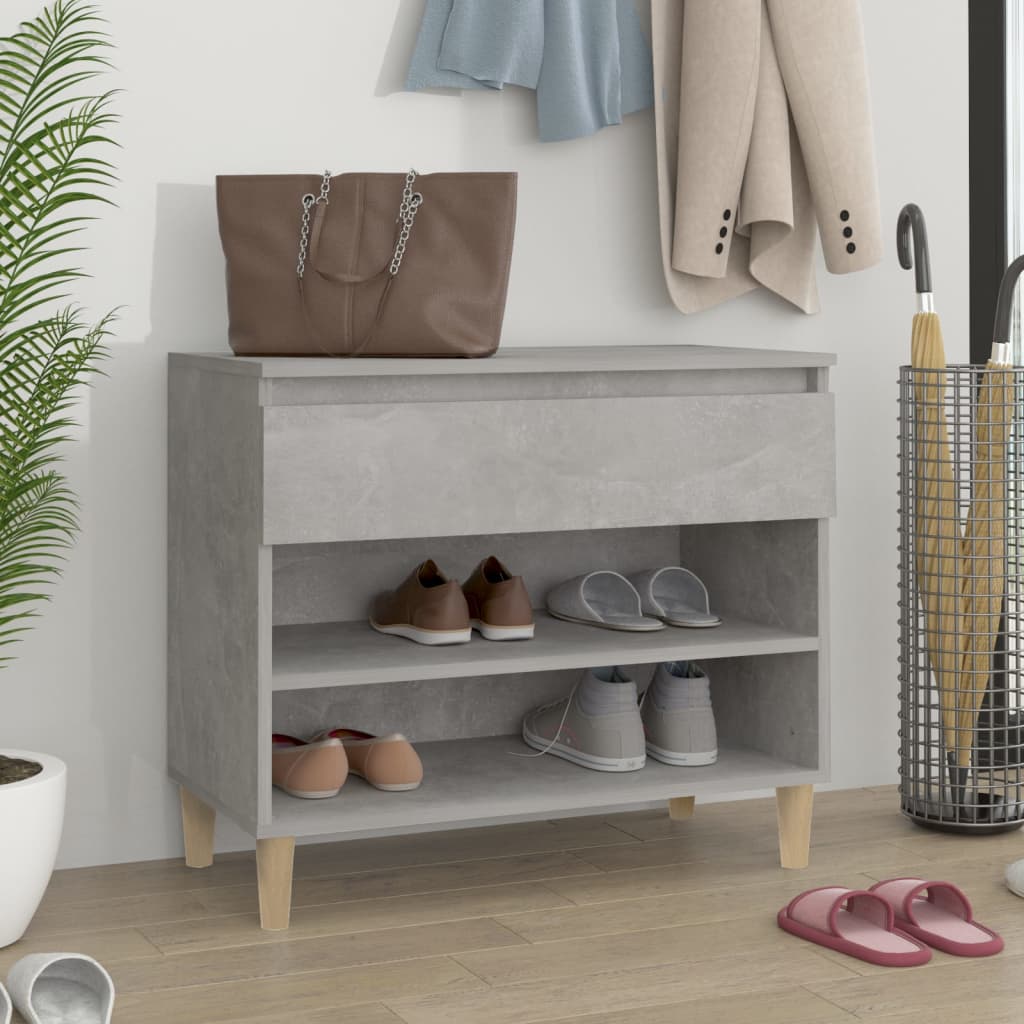 Shoe Cabinet Concrete Grey 70x36x60 cm Engineered Wood - Bargainia.com - 